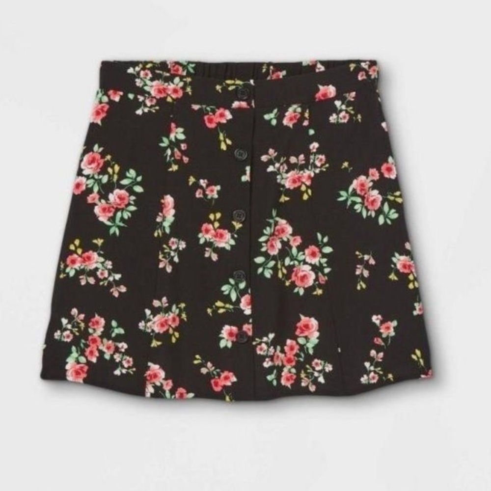 Art Class Button Front Floral Skirt Size XL/ 14 EUC